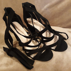 Sexy Torrid strappy black heels!